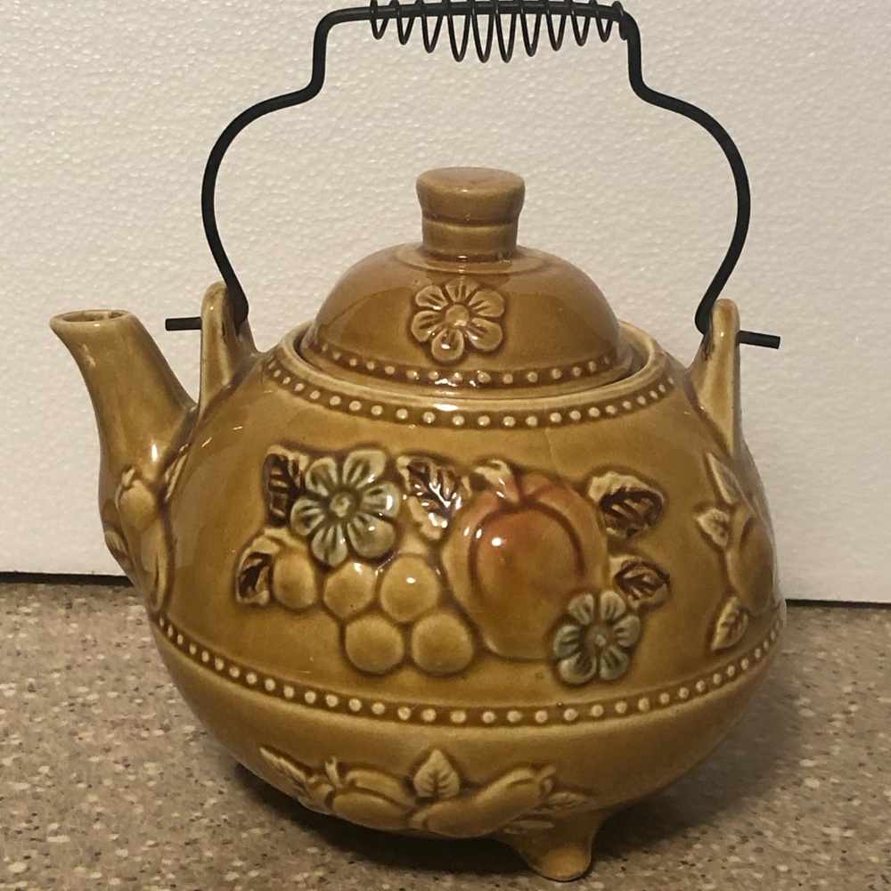Japanese Teapot Floral/Fruit Embossed